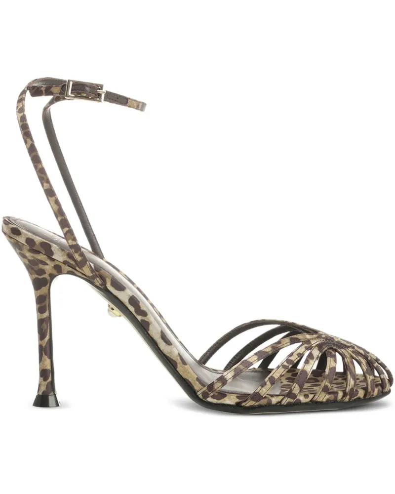 Alevì Ally Sandalen mit Leoparden-Print 95mm - Braun Braun