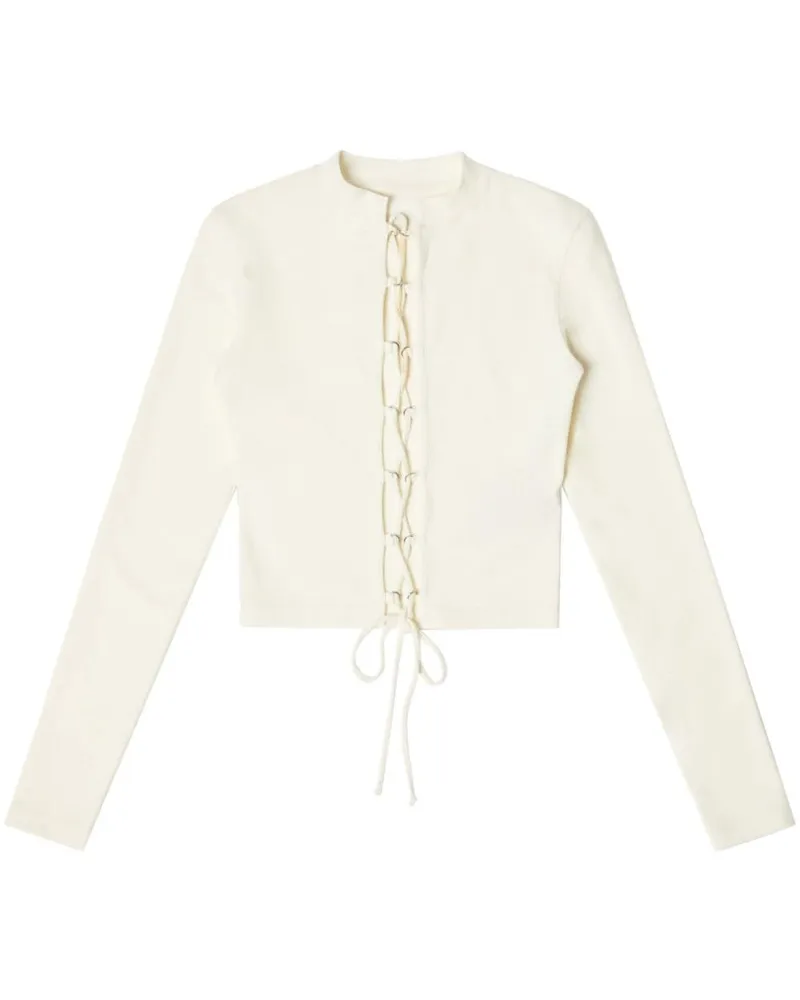 Heron Preston Cropped-Top mit Schnürung - Weiß Weiß