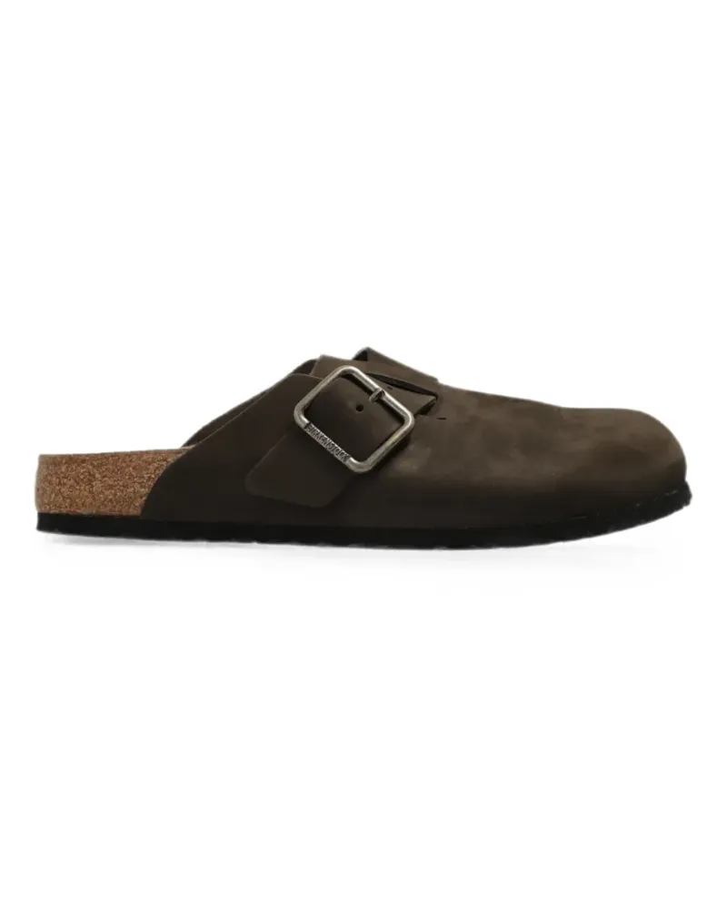 Birkenstock Boston Mules aus Wildleder mit Schnallenverschluss - Braun Braun