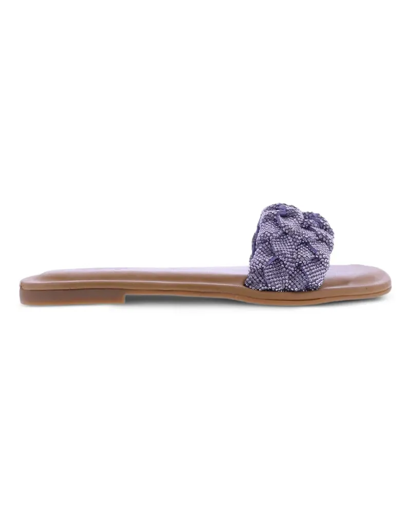 Inuovo Geflochtene Sandalen mit Kristallverzierung - Violett Violett