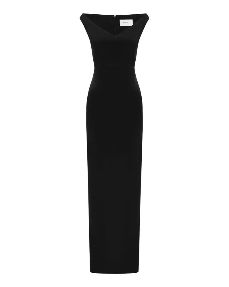 Alex Perry off-shoulder slit-detail maxi dress - Schwarz Schwarz