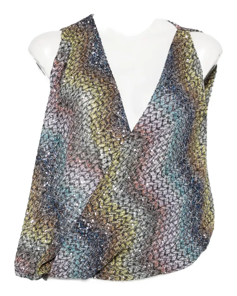 Missoni zigzag sequin-embellished top - Blau Blau