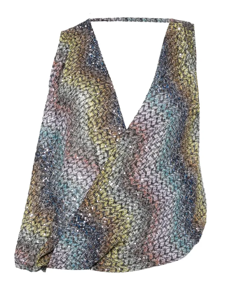 Missoni zigzag sequin-embellished top - Blau Blau