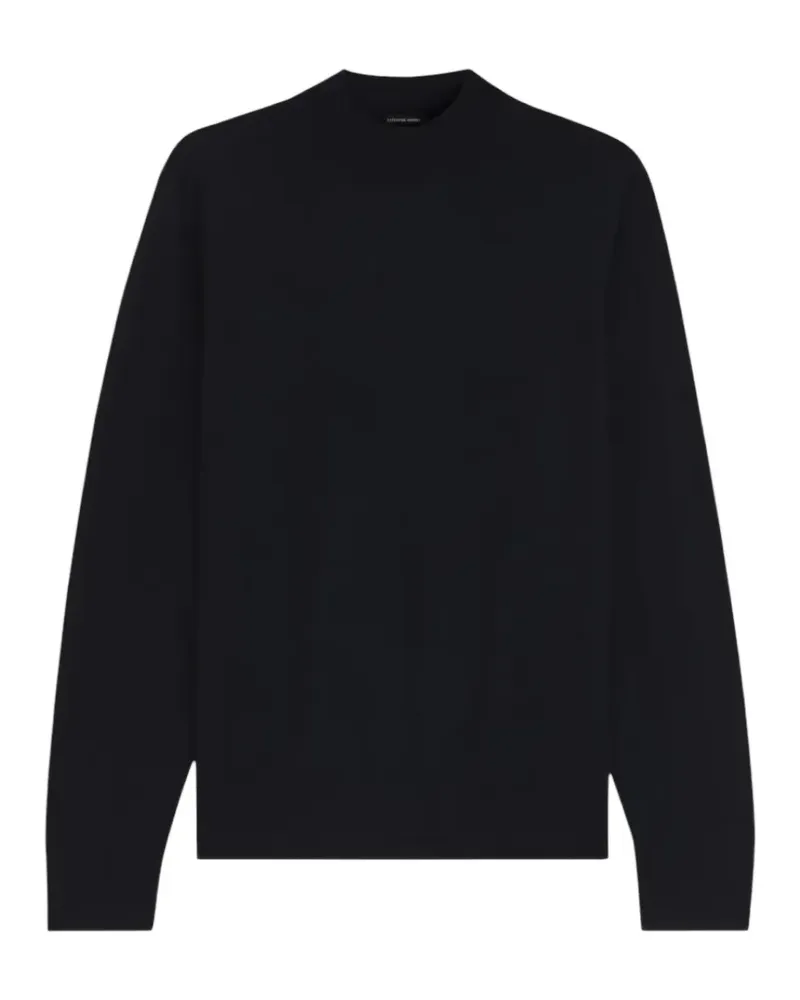 HUGO BOSS Pullover mit Stehkragen aus extrafeiner Merinowolle - Blau Blau
