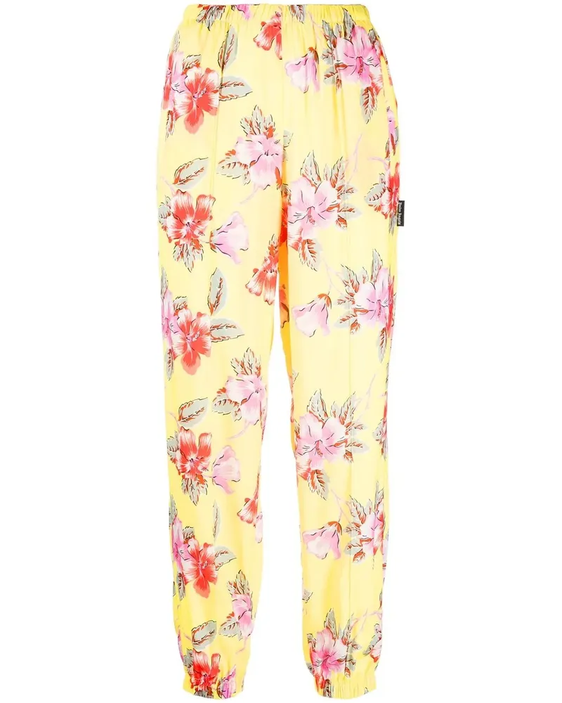Palm Angels Jogginghose mit floralem Print - Gelb Gelb