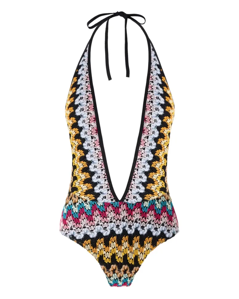 Missoni Gestrickter Badeanzug - Schwarz Schwarz