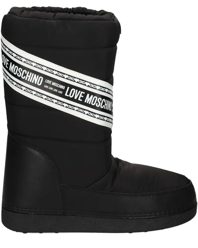 Moschino Schneestiefel mit Logo-Print - Schwarz Schwarz