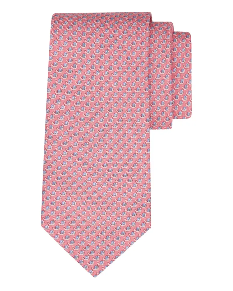 Ferragamo Seidenkrawatte mit Schnecken-Print - Rosa Rosa