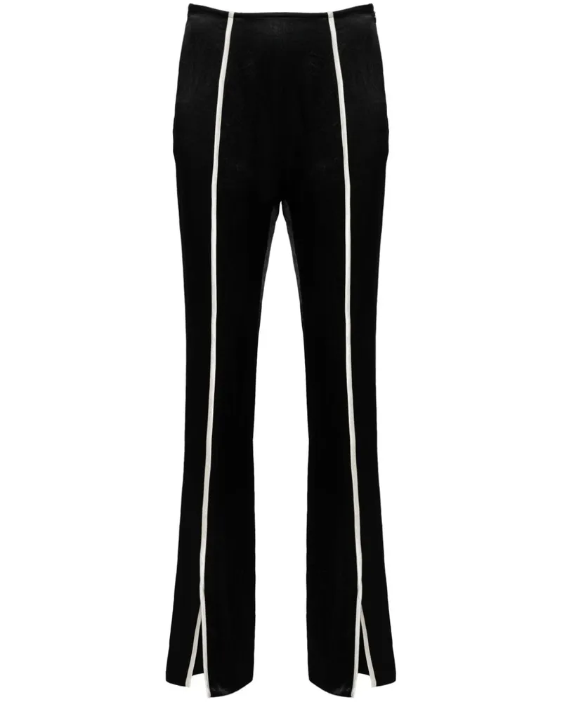 Nanushka Schmale Hose mit Kontrastdetails - Schwarz Schwarz