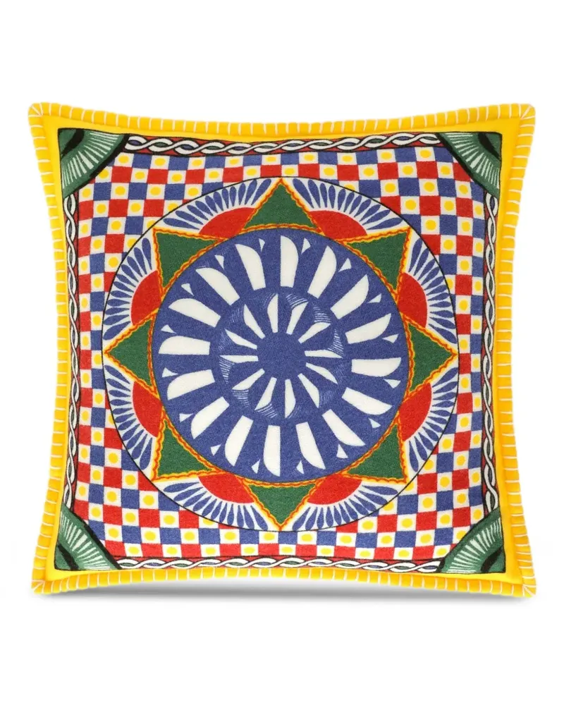 Dolce & Gabbana Mittelgroßes Jacquard-Kissen (50cm x 50cm) - Blau Blau