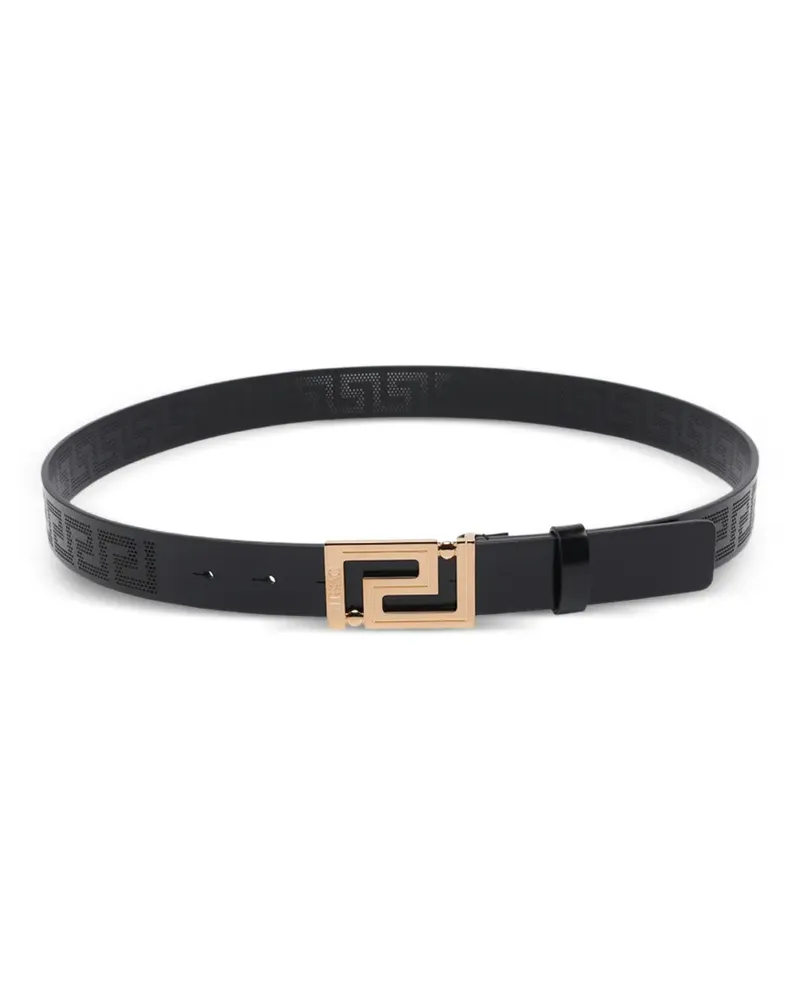 Versace Ledergürtel mit Greca-Schnalle - Schwarz Schwarz