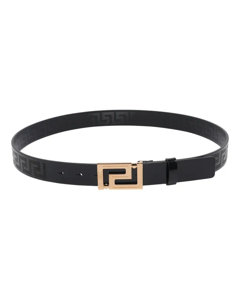 Versace Greca buckle leather belt - Schwarz Schwarz
