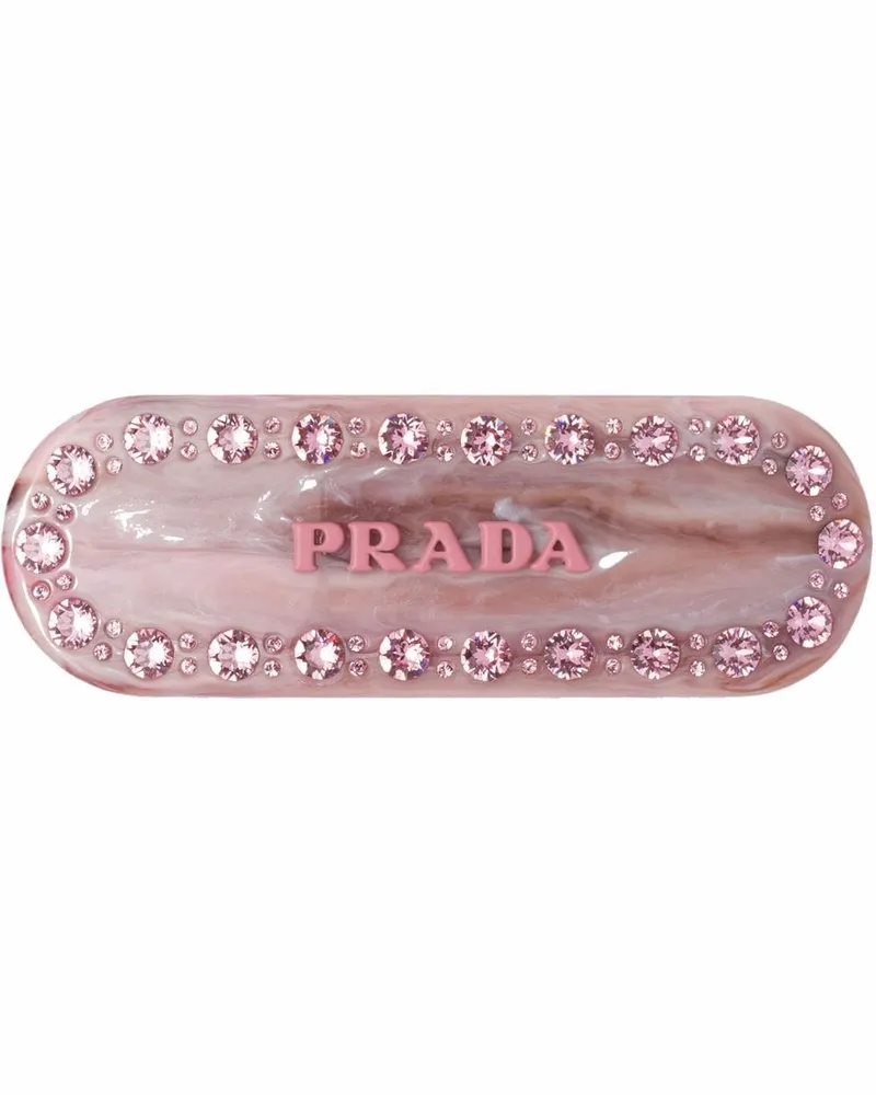 Prada Haarspange mit Logo - Rosa Rosa