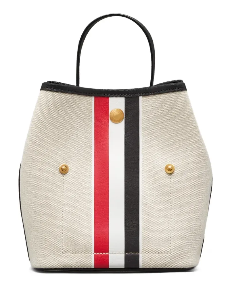 Thom Browne Tote Bag mit RWB-Streifen - Schwarz Schwarz