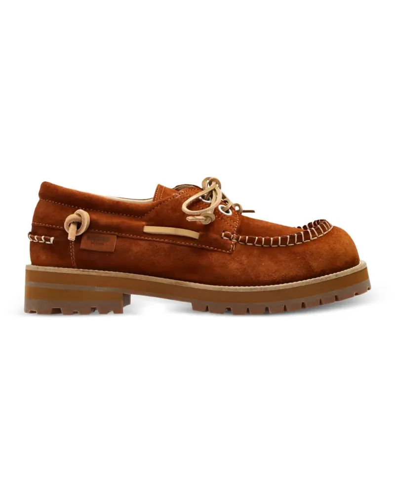 Moschino suede boat loafers - Braun Braun