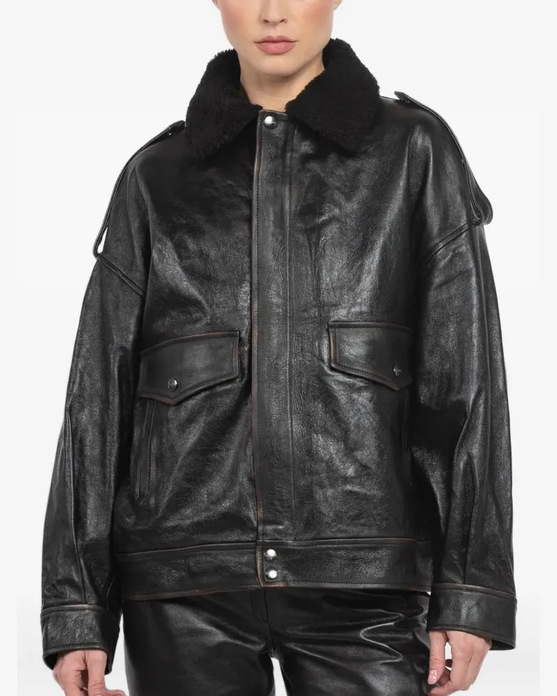 Giorgio Brato x Jade Jacke mit Kragen aus Faux Fur - Schwarz Schwarz
