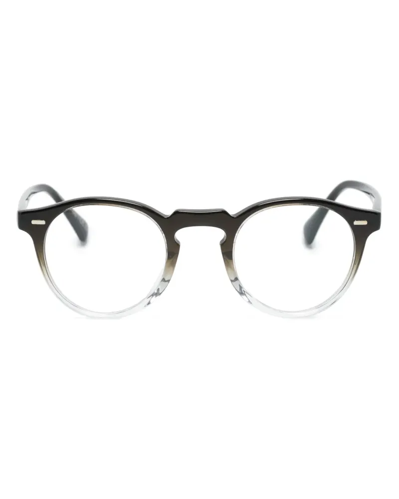 Oliver Peoples Gregory Peck Brille mit rundem Gestell - Schwarz Schwarz