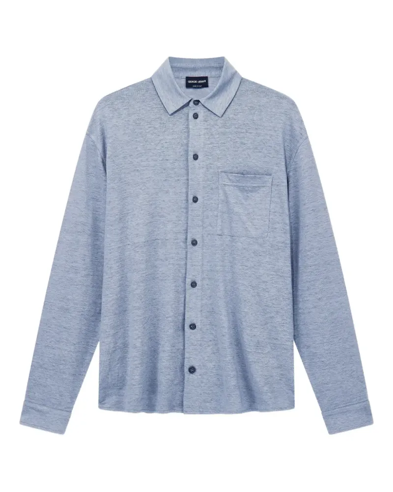 Giorgio Armani Hemd aus Leinen - Blau Blau