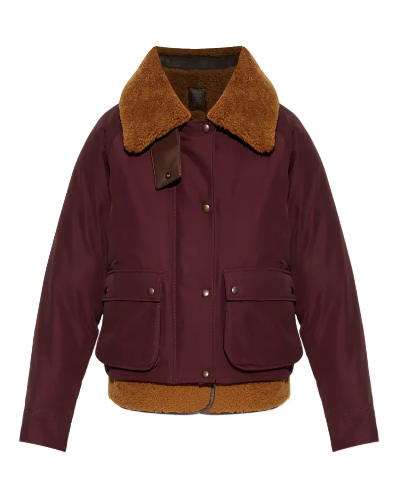 Loewe Jacke mit Shearling-Besatz - Rot Rot