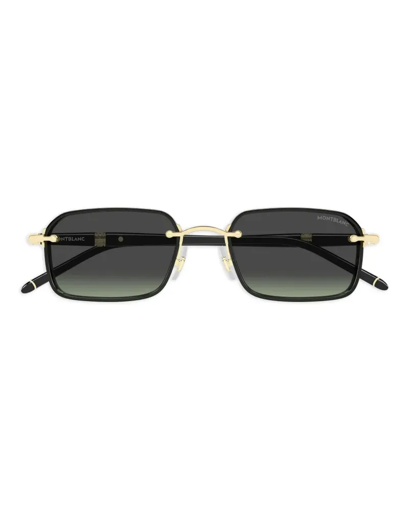 Montblanc Sonnenbrille mit eckigem Gestell - Schwarz Schwarz