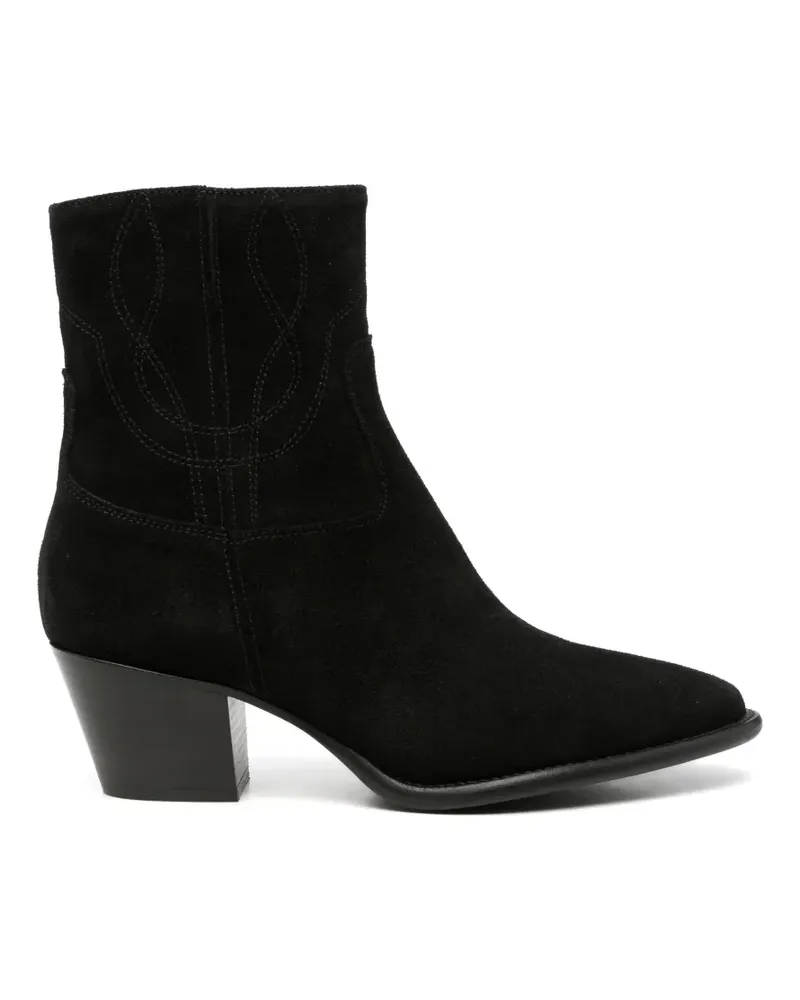 Anna F. Cowboystiefel aus Wildlleder - Schwarz Schwarz