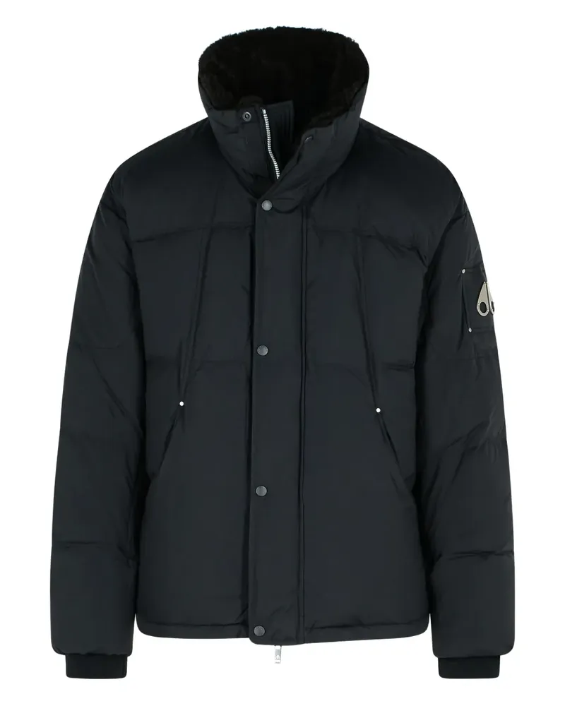 Moose Knuckles logo-patch puffer jacket - Schwarz Schwarz