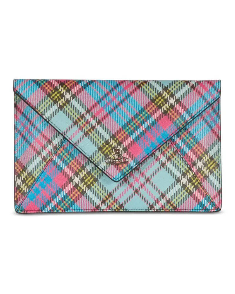 Vivienne Westwood Kuvert-Clutch mit Schottenkaro Blau