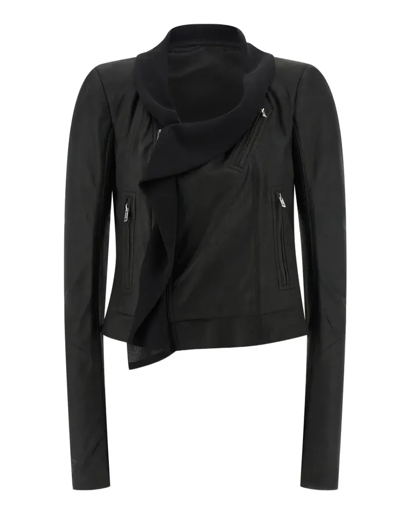 Rick Owens shawl-collar biker jacket - Schwarz Schwarz