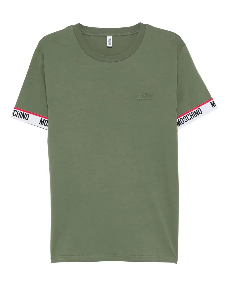 Moschino T-Shirt mit Logo-Streifen - Grün Grün