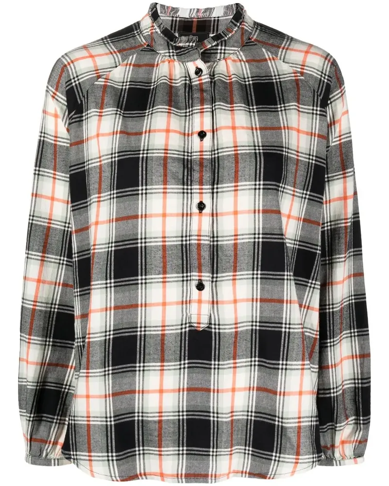 Woolrich Gerüschtes Hemd mit Print - Schwarz Schwarz