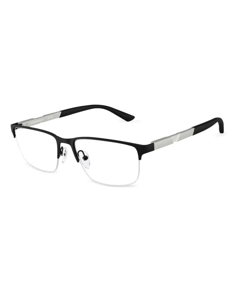 Emporio Armani Brille mit eckigem Gestell - Schwarz Schwarz