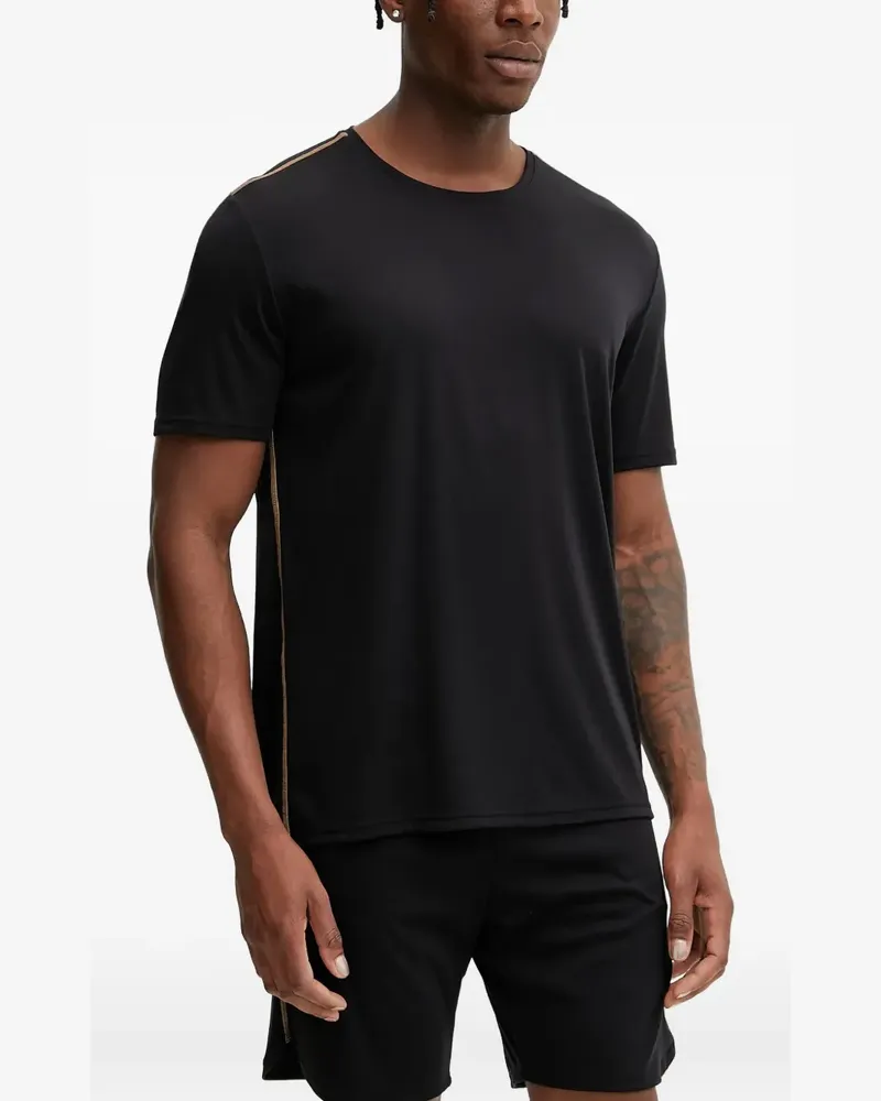 HUGO BOSS contrast-stitch pajama T-shirt - Schwarz Schwarz