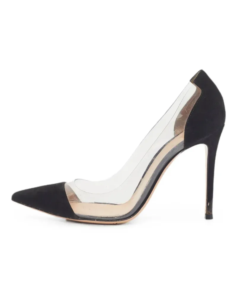 Gianvito Rossi Plexi Pumps mit spitzer Kappe - Schwarz Schwarz