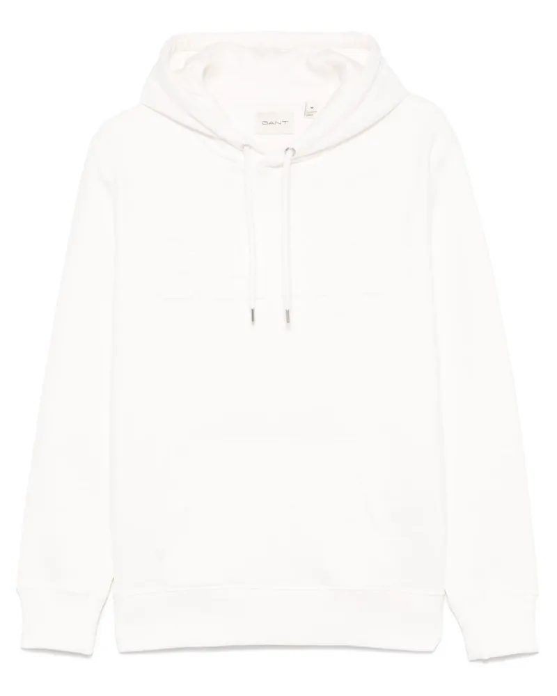 Gant Hoodie mit Logo-Prägung - Weiß Weiß