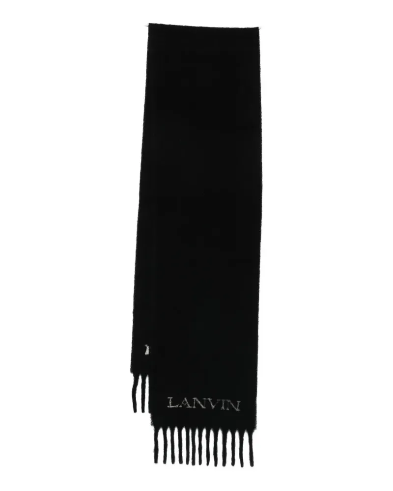 Lanvin logo fringed scarf - Schwarz Schwarz