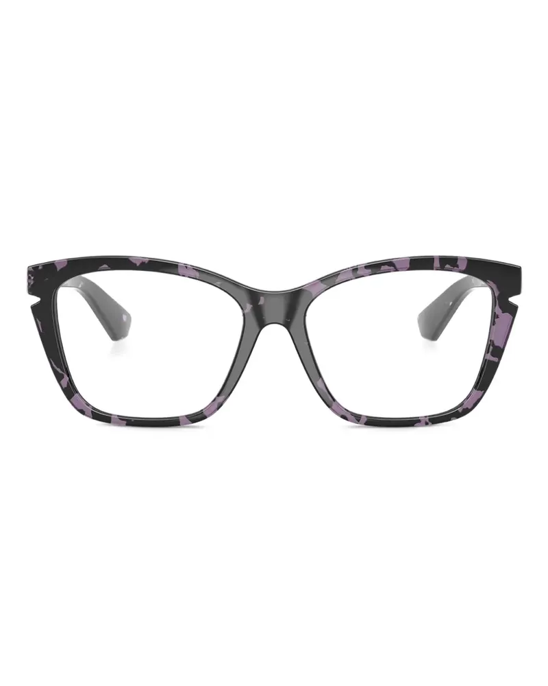 Burberry Marmorierte Sonnenbrille mit eckigem Gestell - Schwarz Schwarz