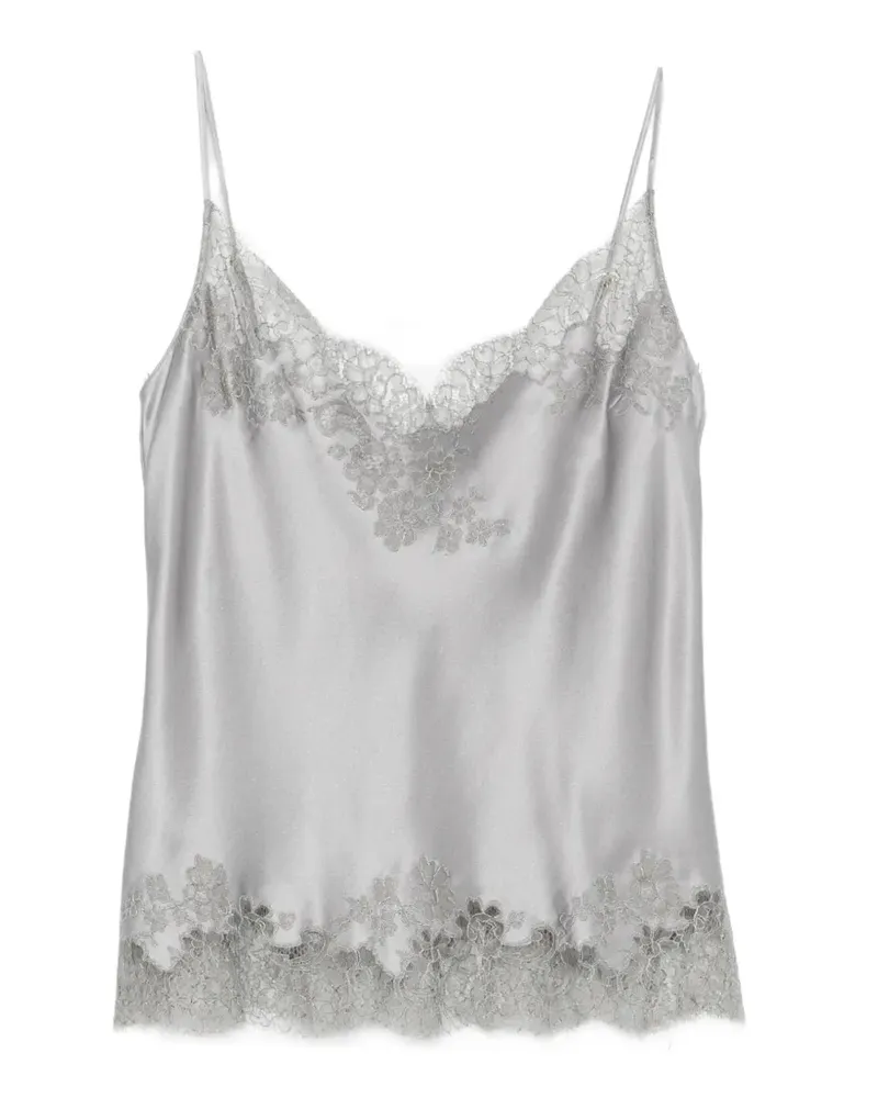 Carine Gilson Camisole-Top mit Spitzenbesatz - Grau Grau