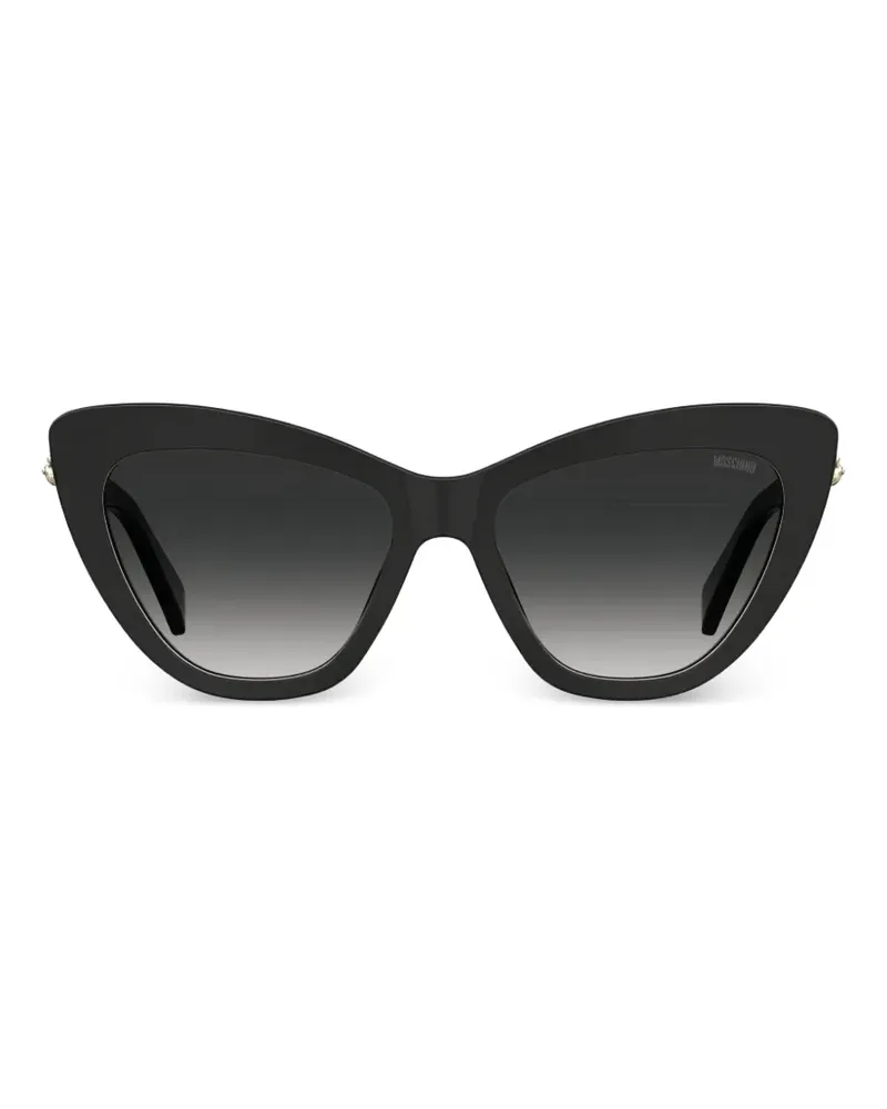 Moschino Cat-Eye-Sonnenbrille mit Teddy - Schwarz Schwarz