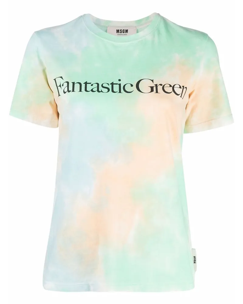 MSGM T-Shirt mit Slogan-Print - Grün Grün