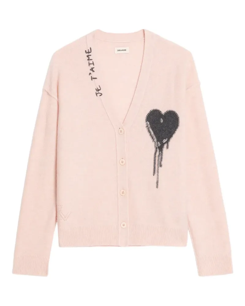 Zadig & Voltaire Mirkaz Cardigan mit Herzdetail - Rosa Rosa