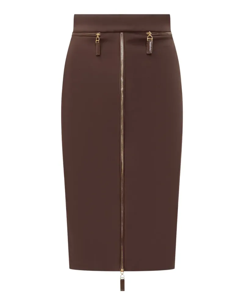 Elisabetta Franchi zip pencil skirt - Braun Braun