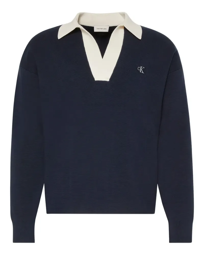 Calvin Klein embroidered-logo sweater - Blau Blau