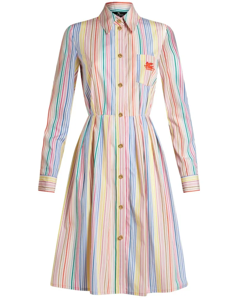 Etro Gestreiftes Hemdkleid - Weiß Weiß
