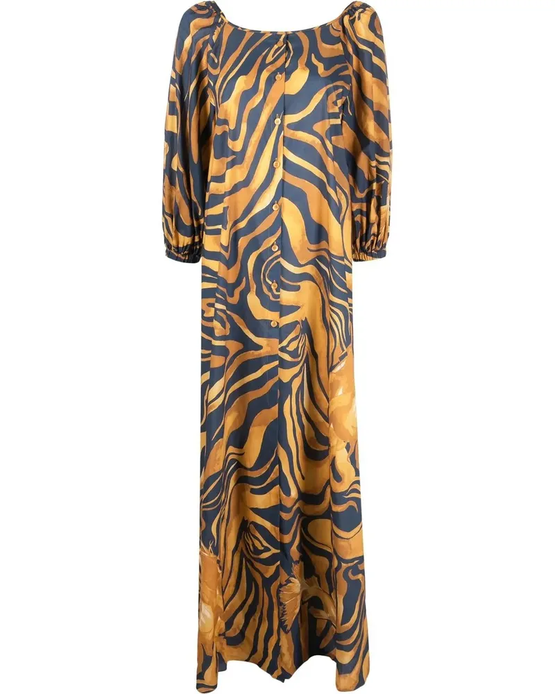 Alberta Ferretti Kleid mit Print - Schwarz Schwarz