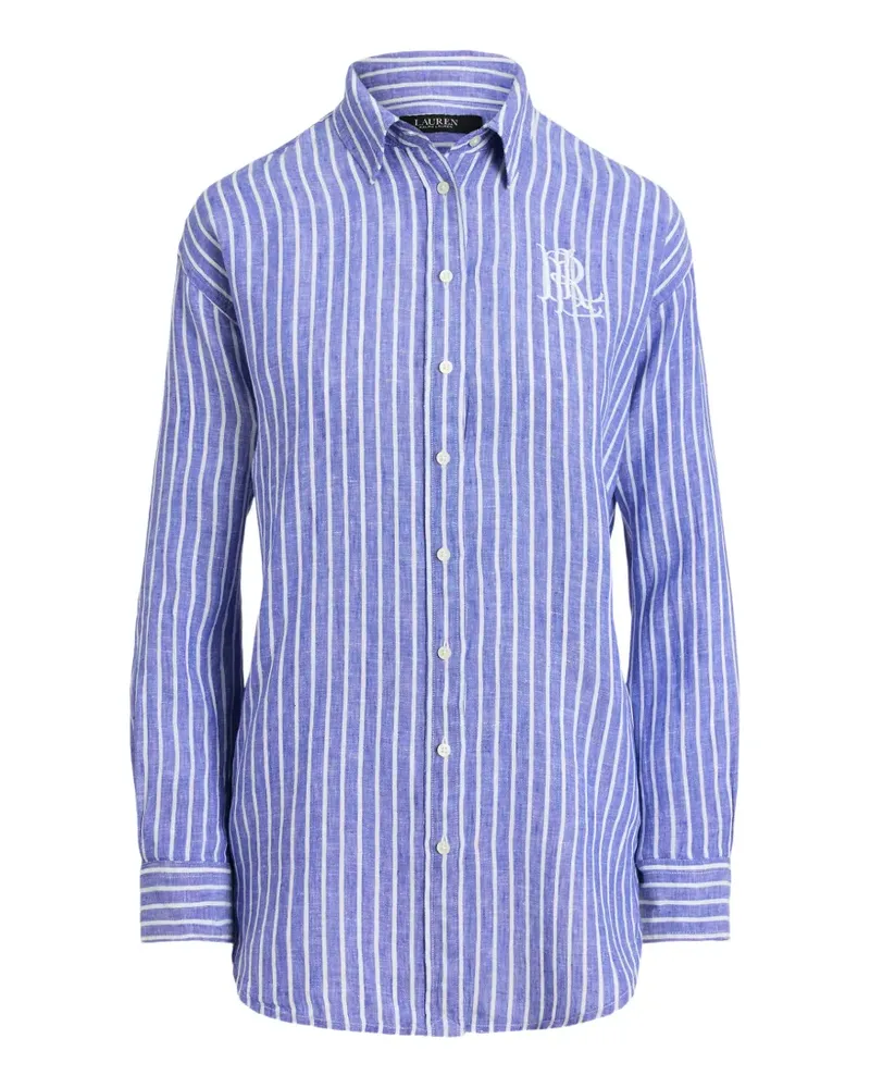 Ralph Lauren Gestreiftes Hemd mit Logo-Stickerei - Blau Blau