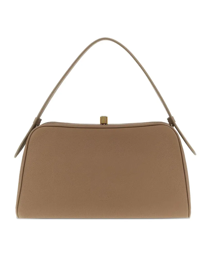 KHAITE hammered embossed cate handbag - Nude Nude