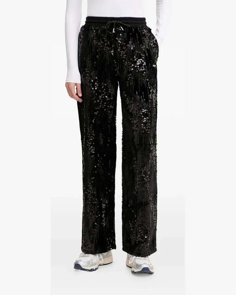 Guess sequin-embellished trousers - Schwarz Schwarz