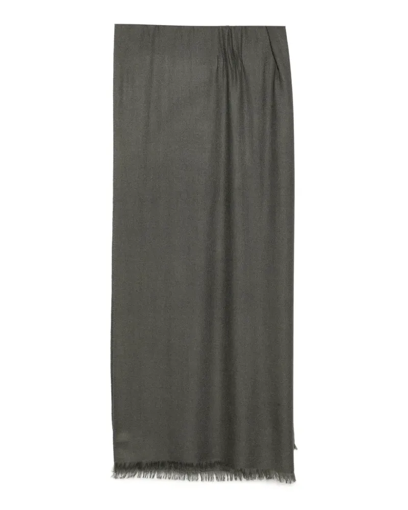 N.Peal Pashmina Schal mit Fransen - Grau Grau