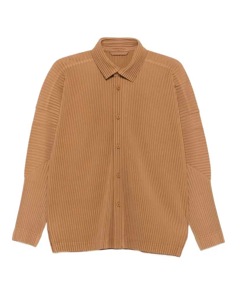 Issey Miyake Plissiertes Hemd mit Knöpfen - Braun Braun