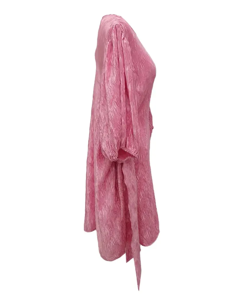 Ganni pleated tie-waist dress - Rosa Rosa